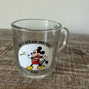 Vintage Disney Magician Mickey Glass Mug